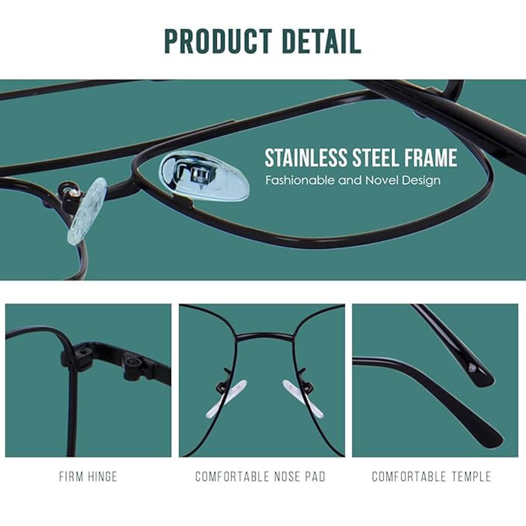 OneStopVision® Blue Cut Computer Glasses | Anti Glare, 100% UV Protected (Blue-Filter lens Included)
