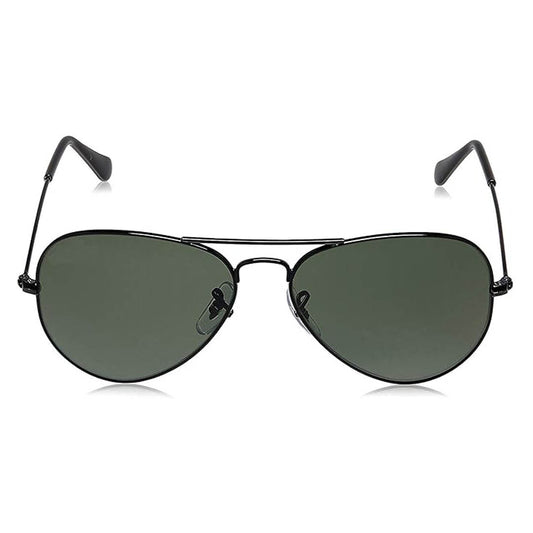 OneStopVision® Medium-Large (Size-58) Black Green Men's Aviator Sunglasses